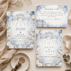 Timeless Blue Winter Wedding Save The Date