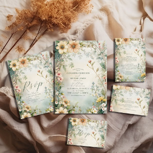 Vintage Daisy Art Nouveau Mucha Wedding Invitation