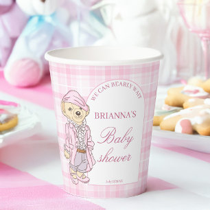We can bearly wait pink plaid book request enclosure card