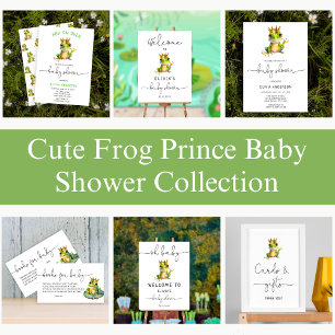 Hop On Over Cute Frog Prince Baby Shower Invitation