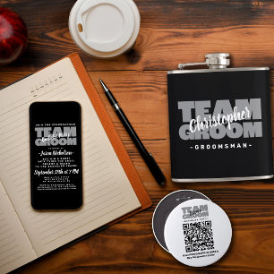 Bachelor Party Team Groom Black Masculine Stylish Invitation