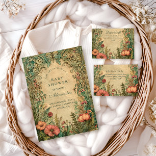 Vintage Art Nouveau Floral Baby Shower Napkin