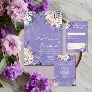 Romantic Lavender Floral Spring Rehearsal Dinner Invitation