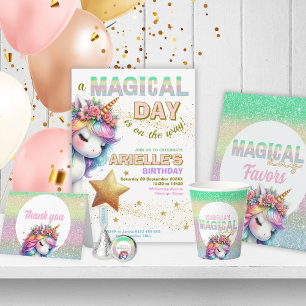 Glitter rainbow unicorn magical Paper Plate Favour Bags