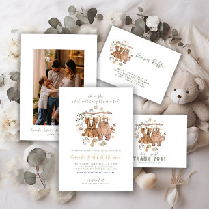 Gender Reveal Boho Clothesline Baby Shower Thank You Card