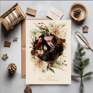Elegant Rustic Watercolor Botanical Christmas Small Christmas Stocking