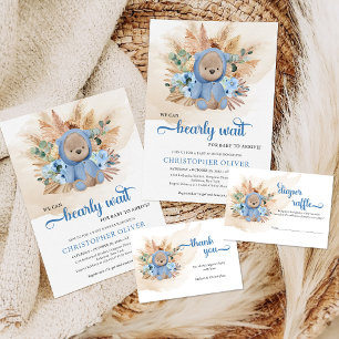 Tropical teddy bear pampas grass Baby Shower Napki Napkin