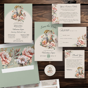 Boho Floral Neutral Beige Return Address