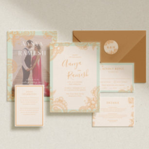 Mehndi Henna Wedding Enclosure Card