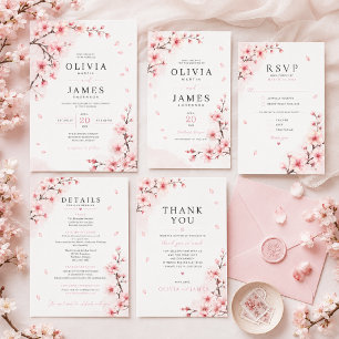 Cherry Blossom Elegance Save the Date Card