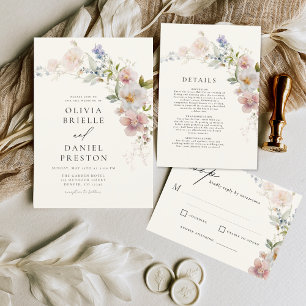 Wildflower Garden Wedding RSVP Invitation