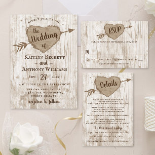 The Carved Heart Tree Wedding Collection Invitation