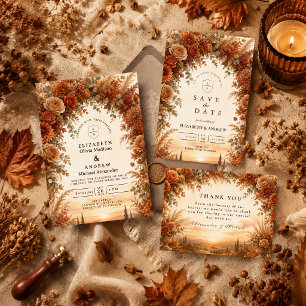 Enchanted Autumn Arch Wedding RSVP Card