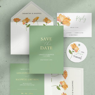 Floral Wedding Invitation All In One