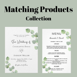 Wedding eucalyptus greenery QR code RSVP Invitation Postcard