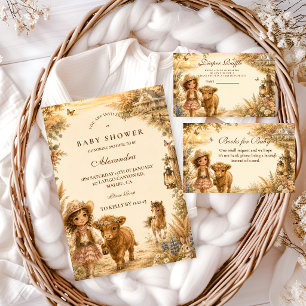 Vintage Girl Western Boho Baby Shower Invitation