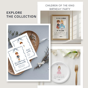 Our Little King 1st Birthday Party Invitation