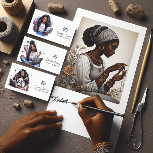 African American Crafting Queen Artful Empowerment Business Card