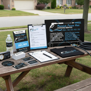 Pressure Washing Black Power Wash Cleaner CLEANING Business Card