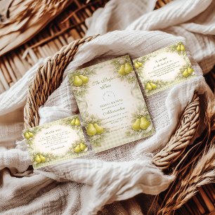 Sweet Perfect Pair Pear Bridal Shower Invitation