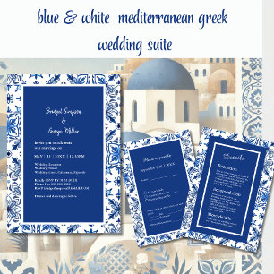 Greek Blue and White Bridal Shower Invitation