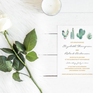 Succulents Cactus Wedding Modern Elegant Chic Invitation