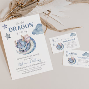 Fairytale Dreamy Dragon Baby Shower Book Request Enclosure Card