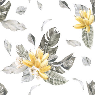 Tropical Green and Yellow Banana Leaves Wedding Invitation