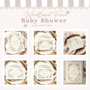 Elegant Woodland Fern Baby Shower Note for Baby Enclosure Card