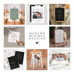 Modern sage green script minimal contemporary invitation