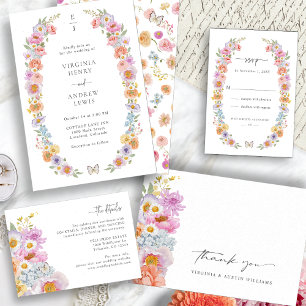 Bright Floral Rehearsal Dinner Invitation