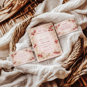 Sweet Cherry Floral Elegance Bridal Shower Napkin