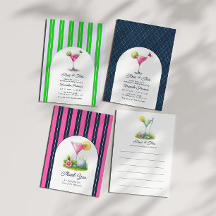 Gen Z Yellow & Green Golf Bridal Shower Advice Card