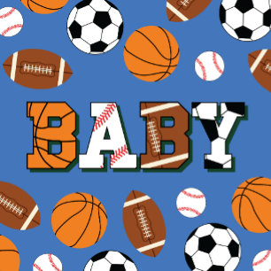 Sports Baby Shower Co-ed Theme Boy Blue Invitation