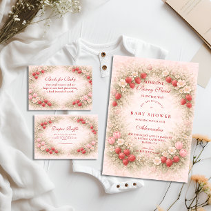 Strawberry Berry Sweet Baby Shower Invitation