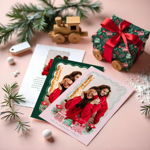 Fun Pink Vintage Train Christmas Tree Delivery