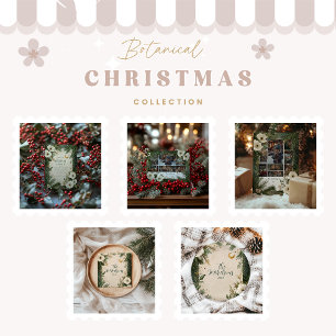 Photo Winter White Anemone Christmas Party Holiday Card