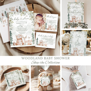Woodland Baby Shower Photo Thank You Card