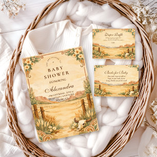 Western Desert Wildflower Baby Shower Invitation