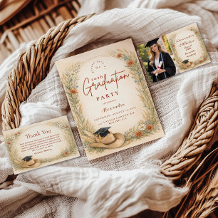 Western Floral Graduation Party RSVP Card