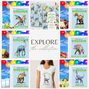 Dinosaur Party Sign: Drop Gifts Here Poster