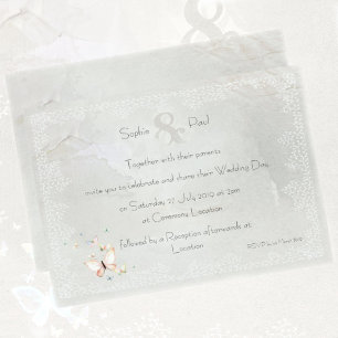 Pretty Pastel Butterflies Wedding Invitation