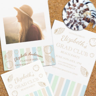Grad Club Beach Party Invitation