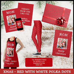White Polka Dot Snow Red And White Return Address