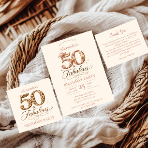 Western Cowgirl 50 & Fabulous Birthday Thank You Card