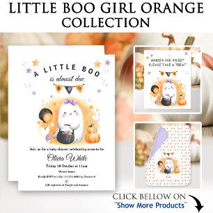 Halloween Boo Girl Baby Shower Diaper Raffle Card