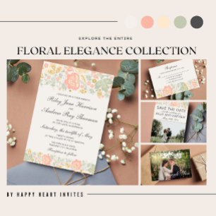 Floral Elegance Peach Blush Sage Wedding Ceremony Programme