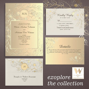 Elegant Faux Gold Wedding Place Card