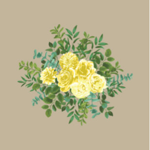 Light Yellow & Khaki Ecru Rose Floral Wedding Invitation