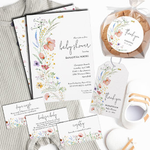 Wildflowers Boy Baby Shower Thank You Card